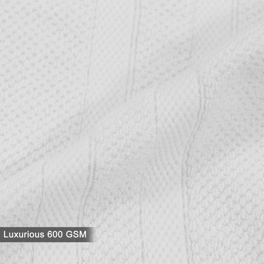 Luxury Rice Weave 4 piece Hand Towel Set – 16 x 26 inches 100% Pure Cotton – Textured Premium Soft Absorbent - 600 GSM Spa, Hotel, Guest Towel