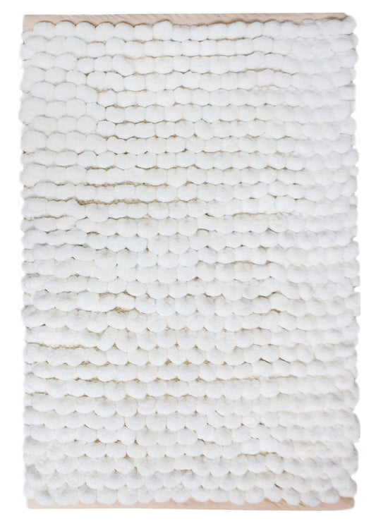 Plush Pebble Bath Rug Set (2-Piece) – Soft, Absorbent, Non-Slip Bathroom Mats, Quick-Dry, Machine Washable - 17” x 24” - White