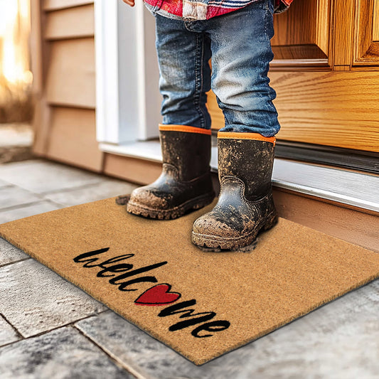 Natural Coir Doormat – Non-Slip, Low-Profile, Durable for Patio, Entryway, 17" x 30"