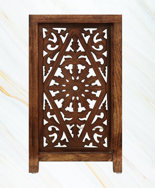 Foldable Wooden Pet Gate – 4-Panel 52" x 25" – Free-Standing Indoor Barrier, Portable Doorway Stairs Safety Partition, Fully Assembled – Antique Brown