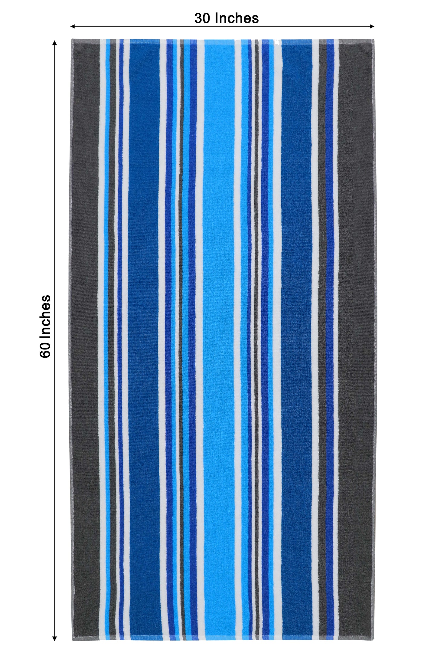Cotton Beach Towel - 30 x 60 inches - 100% Terry Cotton - 450 GSM – Quick-Dry, Soft, Absorbent Pool & Travel Towel – Lightweight Vacation Essential
