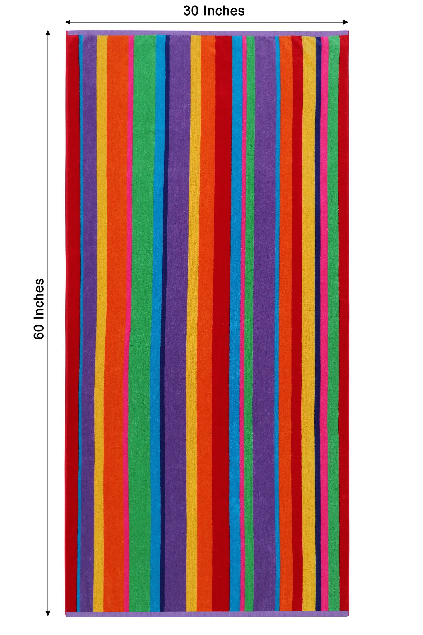 Large Beach Towel – 32 x 63 inches - 100% Cotton Velour - 450 GSM - Plush, Soft, Quick-Dry, Absorbent, Multi Color Pool & Travel Towel – Lightweight Vacation Essential