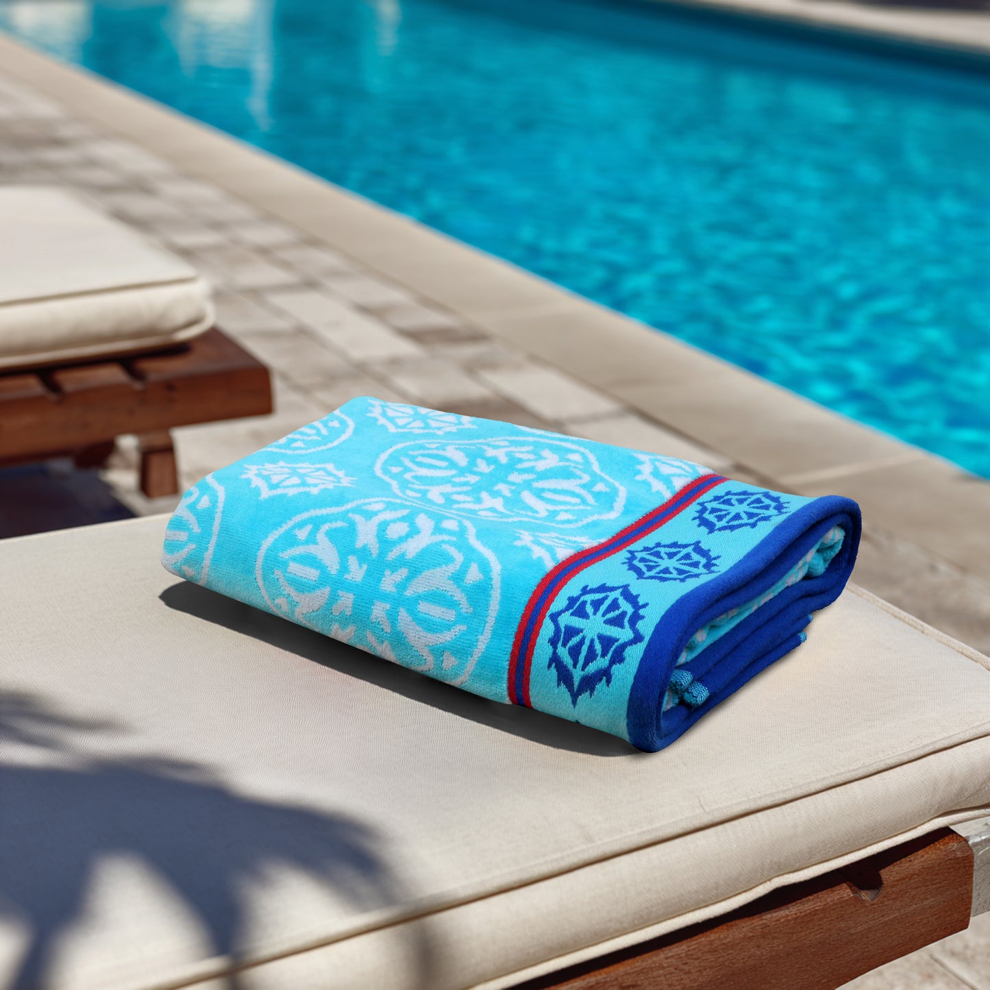 Large Beach Towel – 32 x 63 inches - 100% Cotton Velour - 450 GSM - Plush, Soft, Quick-Dry, Absorbent, Multi Color Pool & Travel Towel – Lightweight Vacation Essential