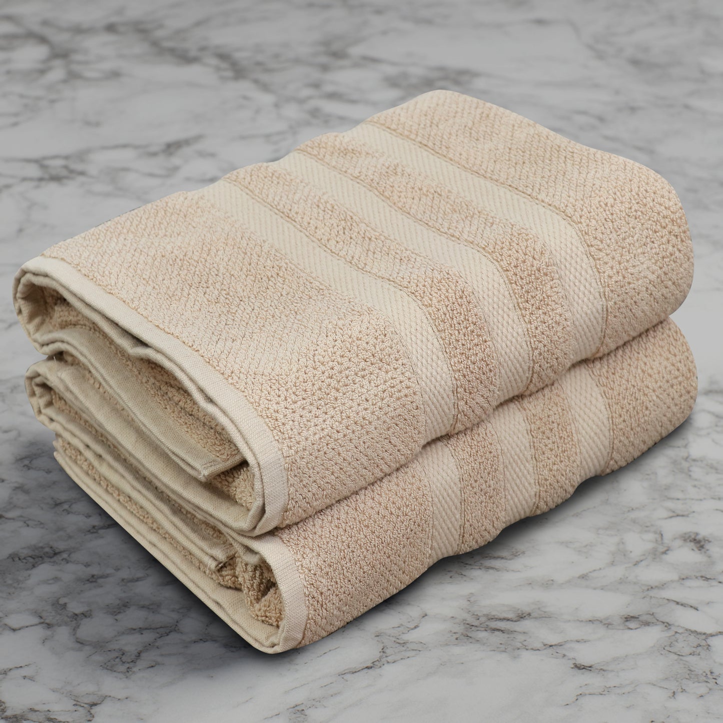 Large Luxury Rice Weave 2 piece Bath Towel Set – 30 x 52 inches 100% Pure Cotton – Textured Premium Soft Absorbent - 600 GSM Spa, Hotel, Guest Towel