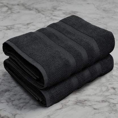 Large Luxury Rice Weave 2 piece Bath Towel Set – 30 x 52 inches 100% Pure Cotton – Textured Premium Soft Absorbent - 600 GSM Spa, Hotel, Guest Towel