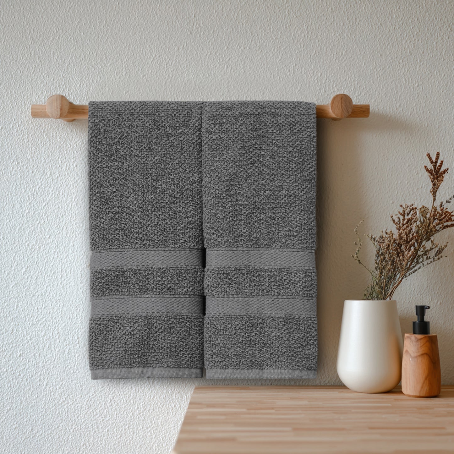 Luxury Rice Weave 4 piece Hand Towel Set – 16 x 26 inches 100% Pure Cotton – Textured Premium Soft Absorbent - 600 GSM Spa, Hotel, Guest Towel