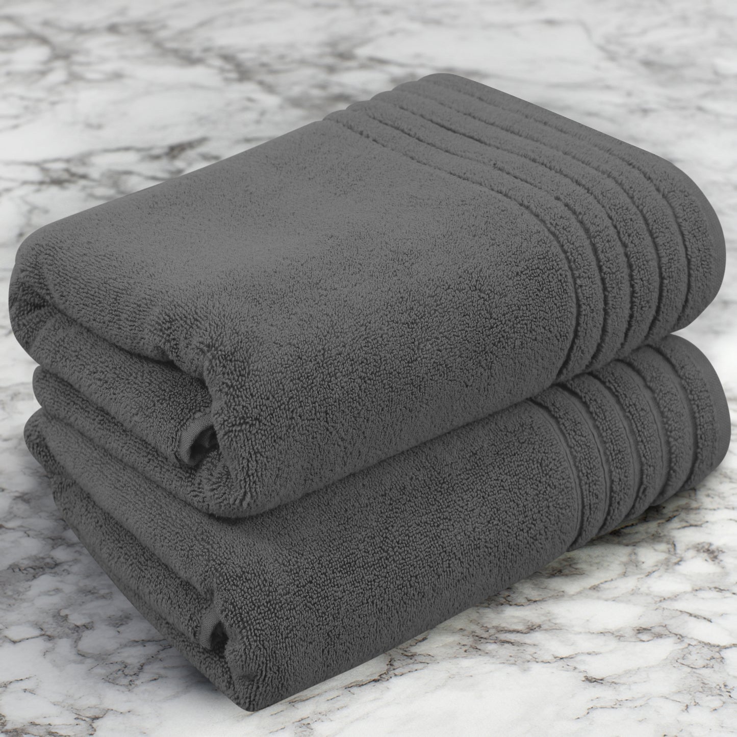 Plush Super Zero Twist 2 piece Bath Towel Set - 30 x 54 inches 100% Pure Cotton 615 GSM Absorbent Quick Dry Everyday Luxury Hotel Spa Travel Bath towel
