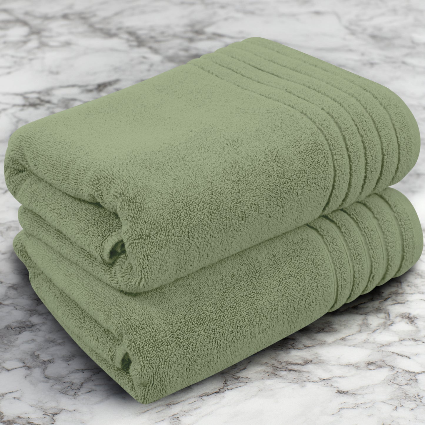 Plush Super Zero Twist 2 piece Bath Towel Set - 30 x 54 inches 100% Pure Cotton 615 GSM Absorbent Quick Dry Everyday Luxury Hotel Spa Travel Bath towel