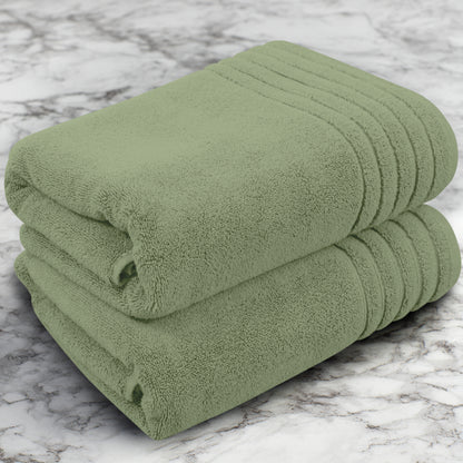 Plush Super Zero Twist 2 piece Bath Towel Set - 30 x 54 inches 100% Pure Cotton 615 GSM Absorbent Quick Dry Everyday Luxury Hotel Spa Travel Bath towel