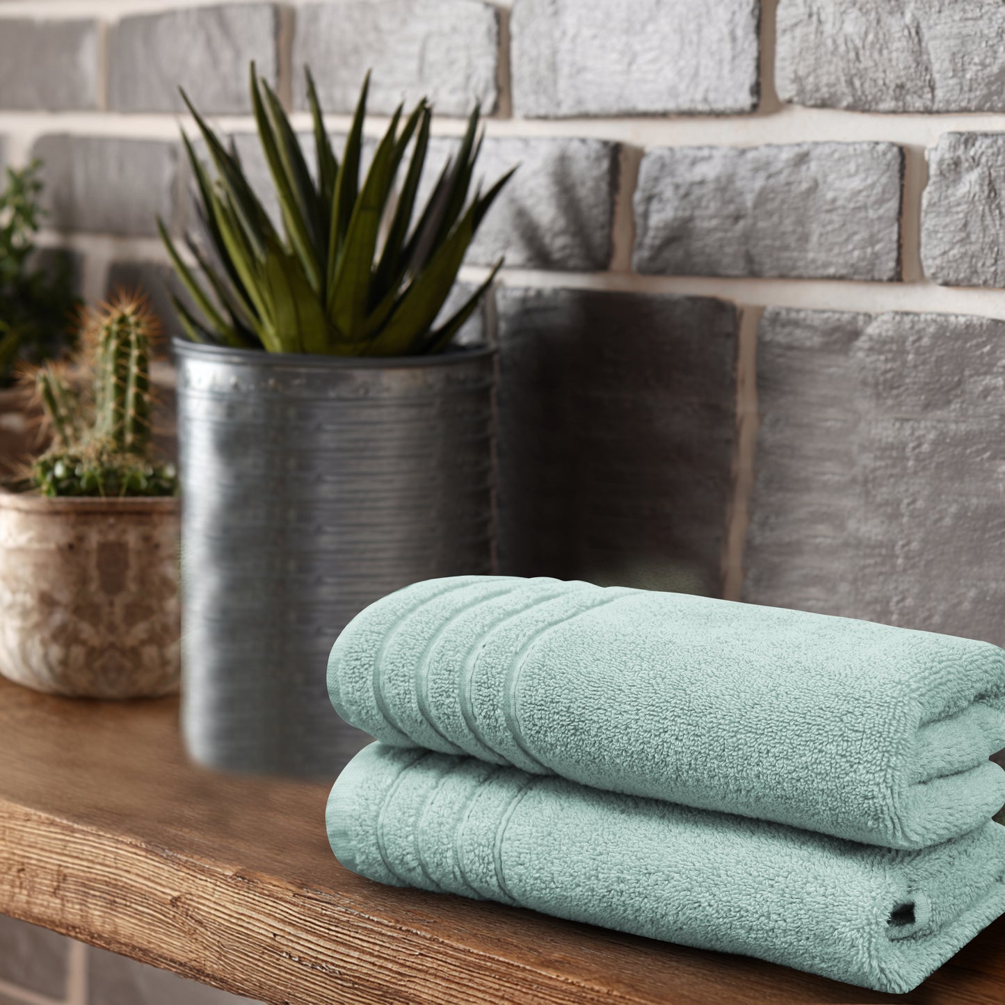 Plush Super Zero Twist 2 piece Hand Towel Set - 16 x 30 inches 100% Pure Cotton 615 GSM Absorbent Quick Dry Everyday Luxury Hotel Spa Gym Travel Bath towel