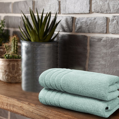 Plush Super Zero Twist 2 piece Hand Towel Set - 16 x 30 inches 100% Pure Cotton 615 GSM Absorbent Quick Dry Everyday Luxury Hotel Spa Gym Travel Bath towel