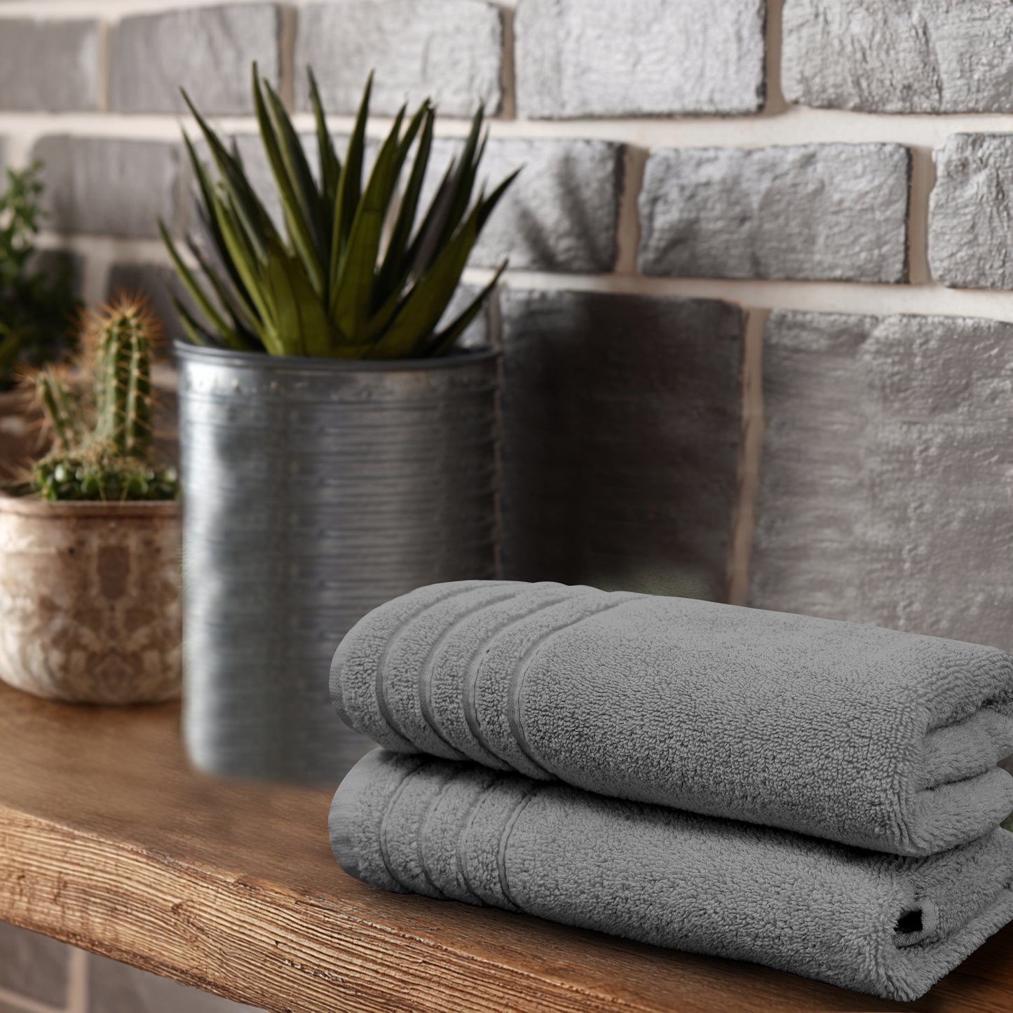 Plush Super Zero Twist 2 piece Hand Towel Set - 16 x 30 inches 100% Pure Cotton 615 GSM Absorbent Quick Dry Everyday Luxury Hotel Spa Gym Travel Bath towel