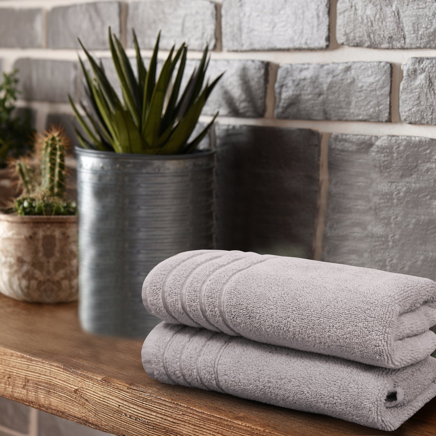 Plush Super Zero Twist 2 piece Hand Towel Set - 16 x 30 inches 100% Pure Cotton 615 GSM Absorbent Quick Dry Everyday Luxury Hotel Spa Gym Travel Bath towel