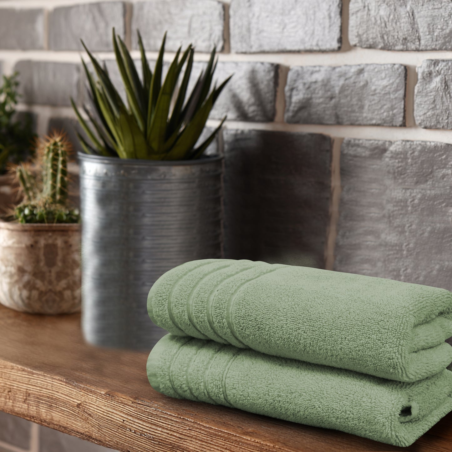 Plush Super Zero Twist 2 piece Hand Towel Set - 16 x 30 inches 100% Pure Cotton 615 GSM Absorbent Quick Dry Everyday Luxury Hotel Spa Gym Travel Bath towel