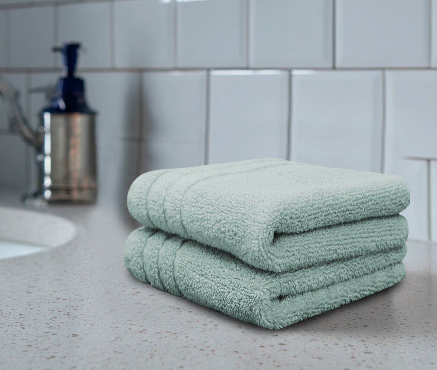 Plush Super Zero Twist 2 piece Washcloth Set - 13 x 13 inches 100% Pure Cotton 615 GSM Absorbent Quick Dry Everyday Luxury Hotel Spa Gym Travel Bath towel