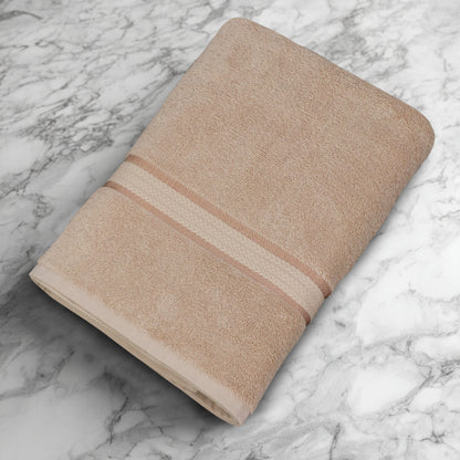 Extra Large Ultra Soft Bath Towel – 30x54 Inches 580 GSM – 100% Ringspun Cotton, Plush & Absorbent – Oversized with Elegant Rayon Trim – Everyday Luxury