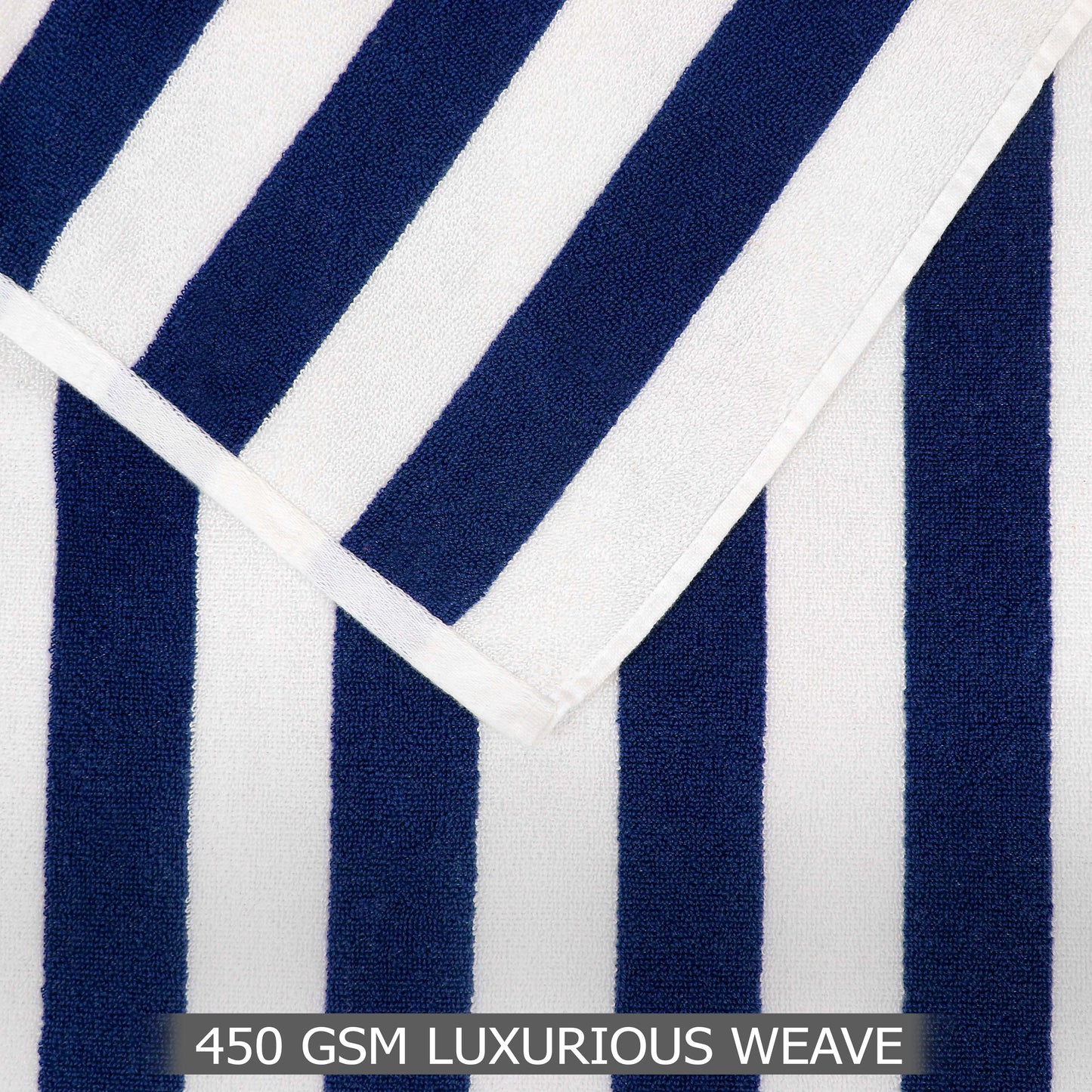 Cotton Beach Towel - 30 x 60 inches - 100% Terry Cotton - 450 GSM – Quick-Dry, Soft, Absorbent Pool & Travel Towel – Lightweight Vacation Essential