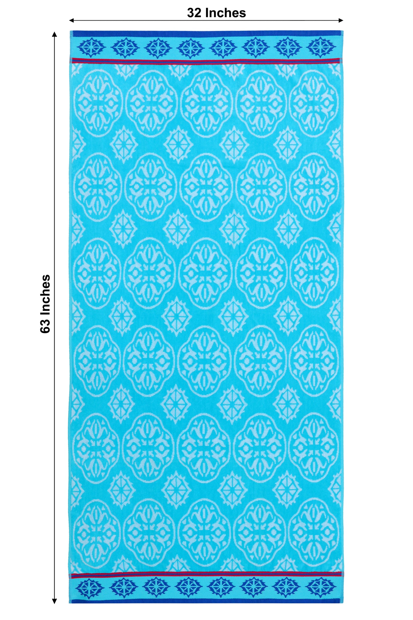 Large Beach Towel – 32 x 63 inches - 100% Cotton Velour - 450 GSM - Plush, Soft, Quick-Dry, Absorbent, Multi Color Pool & Travel Towel – Lightweight Vacation Essential