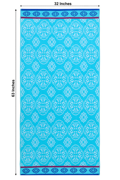 Large Beach Towel – 32 x 63 inches - 100% Cotton Velour - 450 GSM - Plush, Soft, Quick-Dry, Absorbent, Multi Color Pool & Travel Towel – Lightweight Vacation Essential