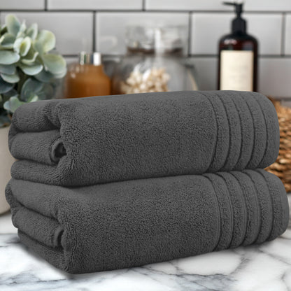 Plush Super Zero Twist 2 piece Bath Towel Set - 30 x 54 inches 100% Pure Cotton 615 GSM Absorbent Quick Dry Everyday Luxury Hotel Spa Travel Bath towel