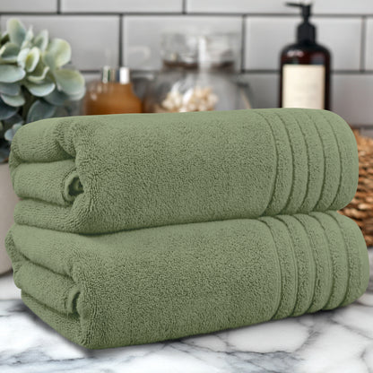 Plush Super Zero Twist 2 piece Bath Towel Set - 30 x 54 inches 100% Pure Cotton 615 GSM Absorbent Quick Dry Everyday Luxury Hotel Spa Travel Bath towel