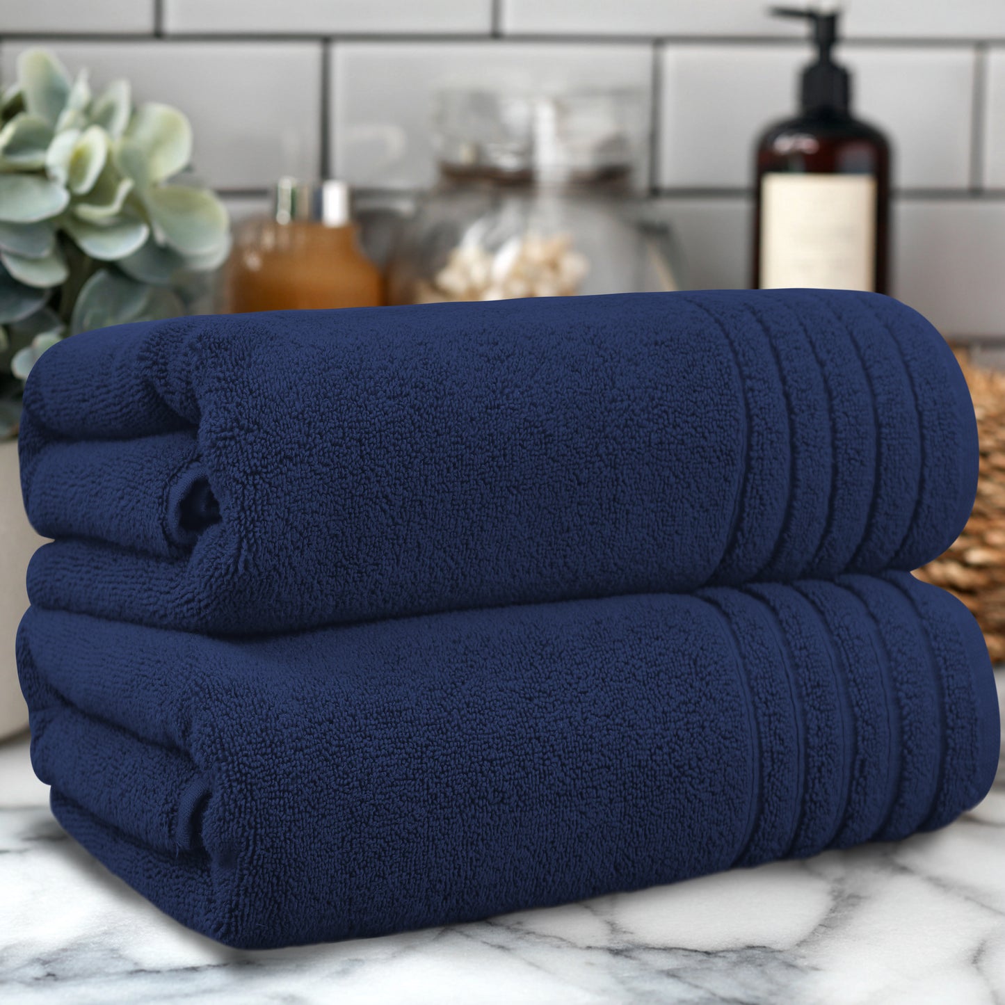 Plush Super Zero Twist 2 piece Bath Towel Set - 30 x 54 inches 100% Pure Cotton 615 GSM Absorbent Quick Dry Everyday Luxury Hotel Spa Travel Bath towel