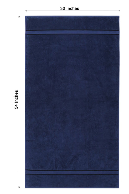 Extra Large Ultra Soft Bath Towel – 30x54 Inches 580 GSM – 100% Ringspun Cotton, Plush & Absorbent – Oversized with Elegant Rayon Trim – Everyday Luxury