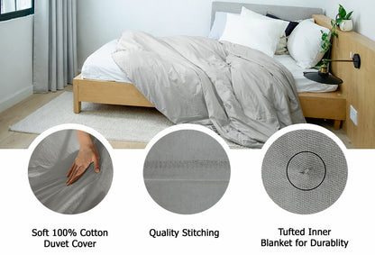 Heavyweight Thermal Weighted Blanket – 10 lbs, 100% Cotton, 5-Layer All-Season Breathable Throw, Bonus Free Removal Cover- 40” x 60”
