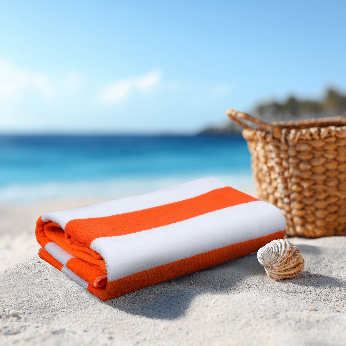 Cotton Beach Towel - 30 x 60 inches - 100% Terry Cotton - 450 GSM – Quick-Dry, Soft, Absorbent Pool & Travel Towel – Lightweight Vacation Essential