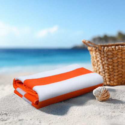 Cotton Beach Towel - 30 x 60 inches - 100% Terry Cotton - 450 GSM – Quick-Dry, Soft, Absorbent Pool & Travel Towel – Lightweight Vacation Essential