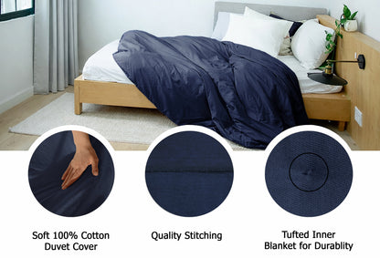 Heavyweight Thermal Weighted Blanket – 10 lbs, 100% Cotton, 5-Layer All-Season Breathable Throw, Bonus Free Removal Cover- 40” x 60”