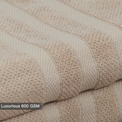 Large Luxury Rice Weave 2 piece Bath Towel Set – 30 x 52 inches 100% Pure Cotton – Textured Premium Soft Absorbent - 600 GSM Spa, Hotel, Guest Towel