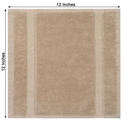 Luxury Rice Weave 4 piece Washcloth Set – 12 x 12 inches 100% Pure Cotton – Textured Premium Soft Absorbent - 600 GSM Spa, Hotel, Guest Towel