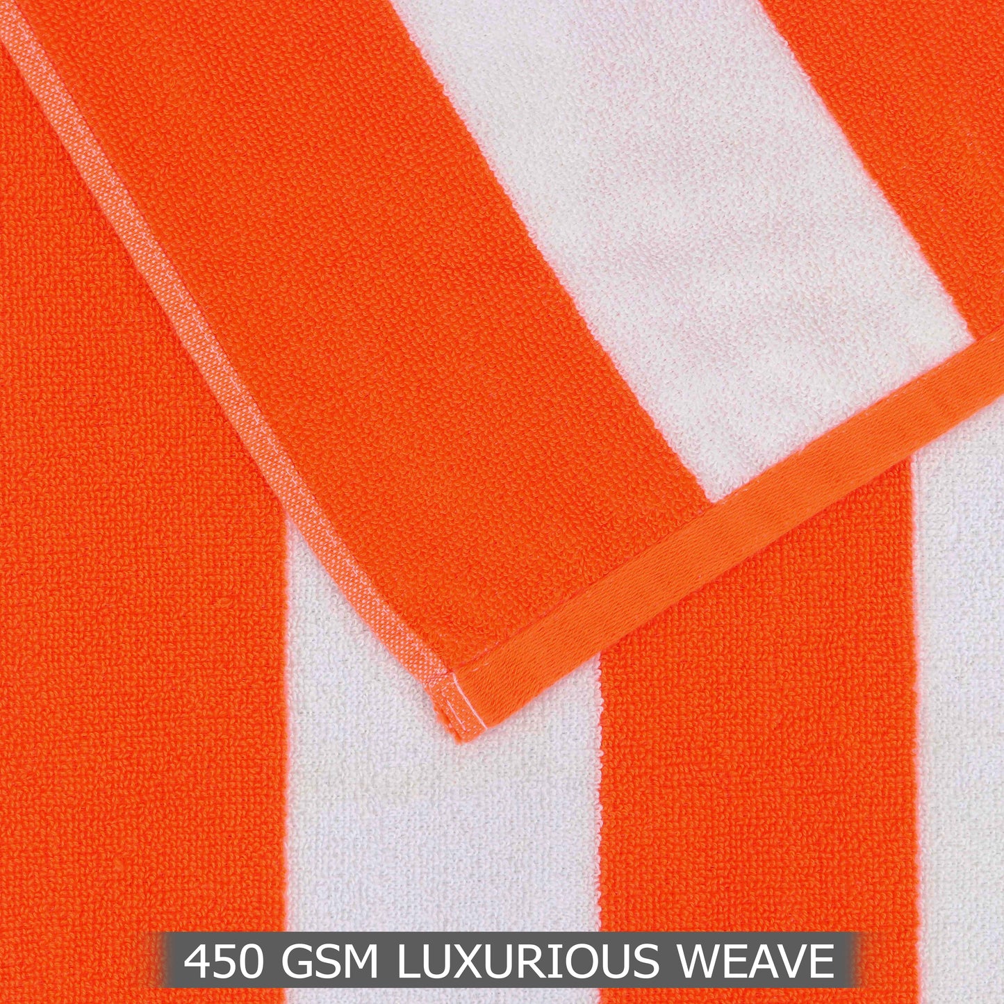 Cotton Beach Towel - 30 x 60 inches - 100% Terry Cotton - 450 GSM – Quick-Dry, Soft, Absorbent Pool & Travel Towel – Lightweight Vacation Essential