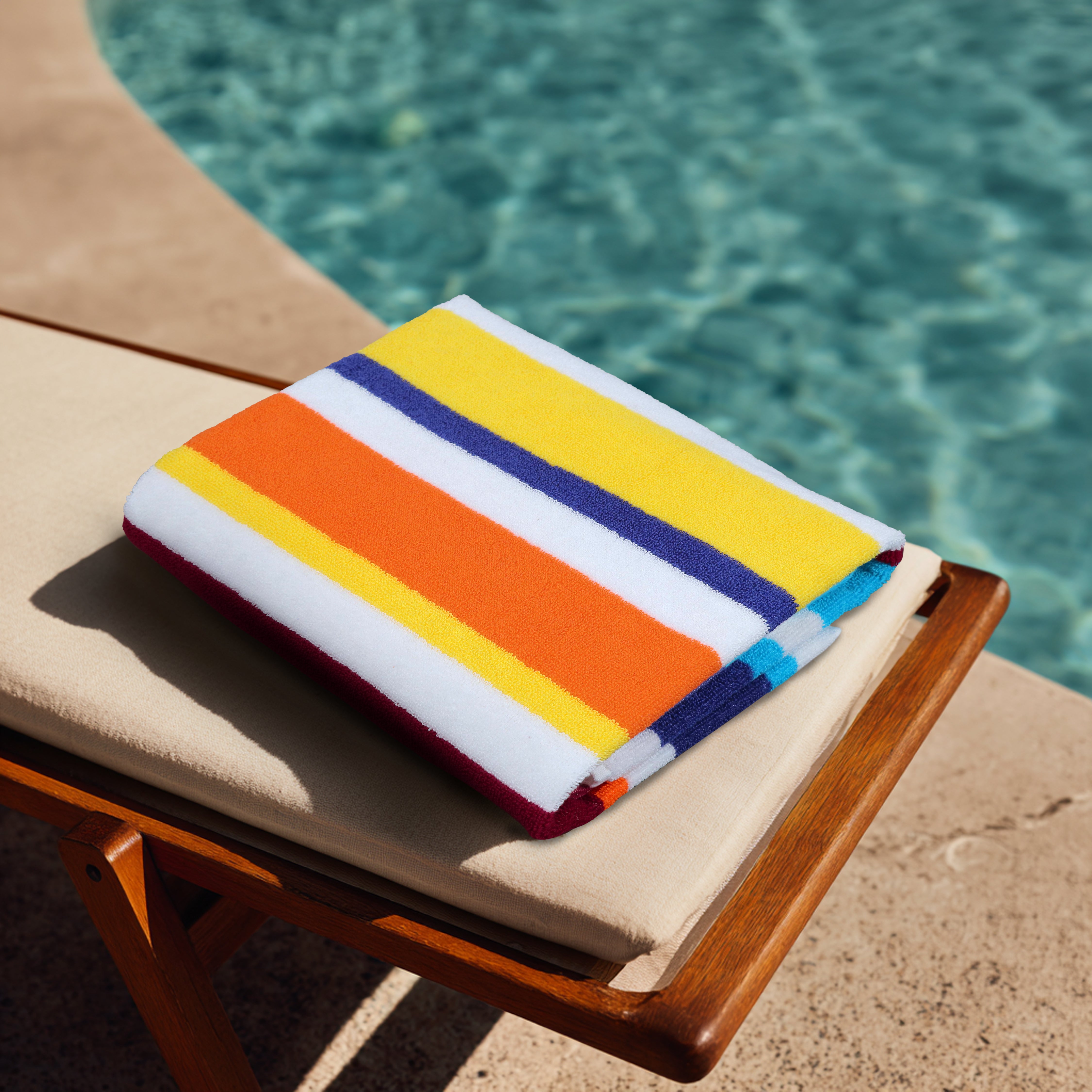 Cotton Beach Towel - 30 x 60 inches - 100% Terry Cotton - 450 GSM