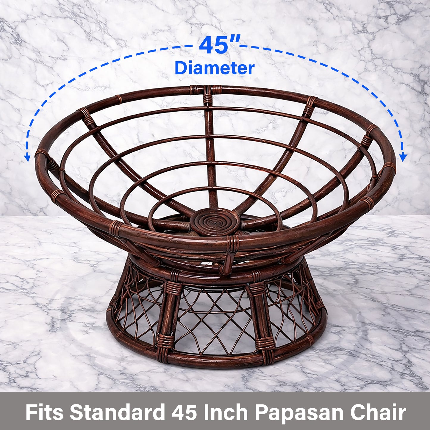 Papasan Cushion, 45” Round – 100% Cotton Duck Fabric, Plush Thick Overstuffed Cushion for Floor, Swing Chair, Patio, Den, Dorm