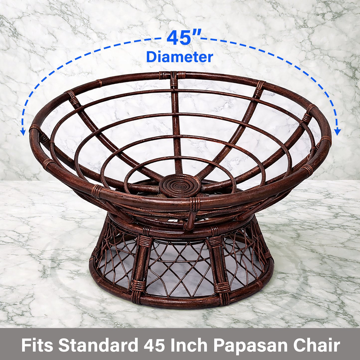 Papasan Cushion, 45” Round – 100% Cotton Duck Fabric, Plush Thick Overstuffed Cushion for Floor, Swing Chair, Patio, Den, Dorm