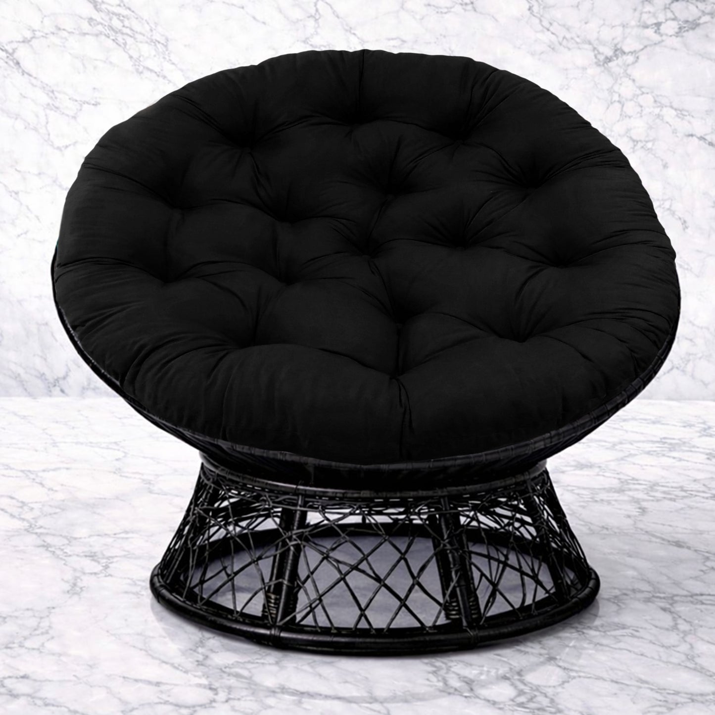 Papasan Cushion, 45” Round – 100% Cotton Duck Fabric, Plush Thick Overstuffed Cushion for Floor, Swing Chair, Patio, Den, Dorm