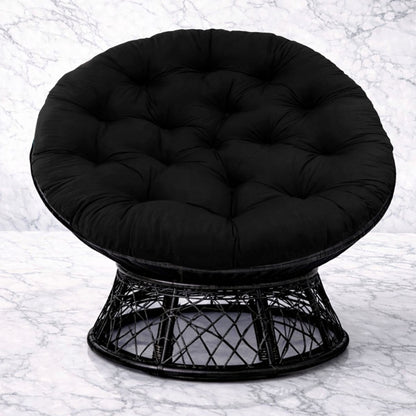 Papasan Cushion, 45” Round – 100% Cotton Duck Fabric, Plush Thick Overstuffed Cushion for Floor, Swing Chair, Patio, Den, Dorm