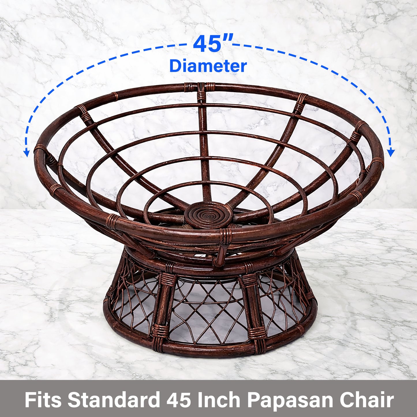 Papasan Cushion, 45” Round – 100% Cotton Duck Fabric, Plush Thick Overstuffed Cushion for Floor, Swing Chair, Patio, Den, Dorm