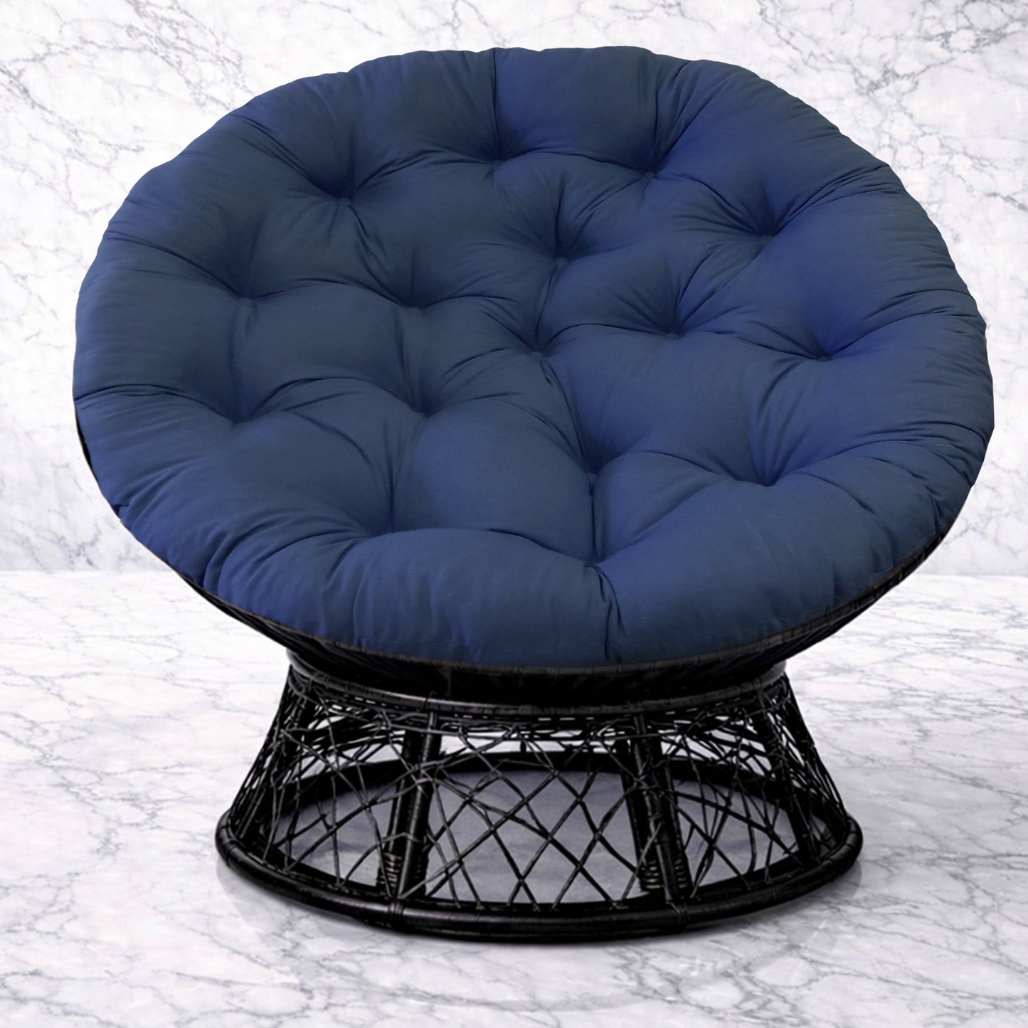 Papasan Cushion, 45” Round – 100% Cotton Duck Fabric, Plush Thick Overstuffed Cushion for Floor, Swing Chair, Patio, Den, Dorm