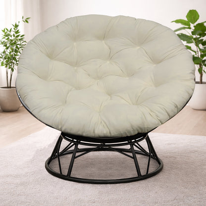 Papasan Cushion, 45” Round – 100% Cotton Duck Fabric, Plush Thick Overstuffed Cushion for Floor, Swing Chair, Patio, Den, Dorm