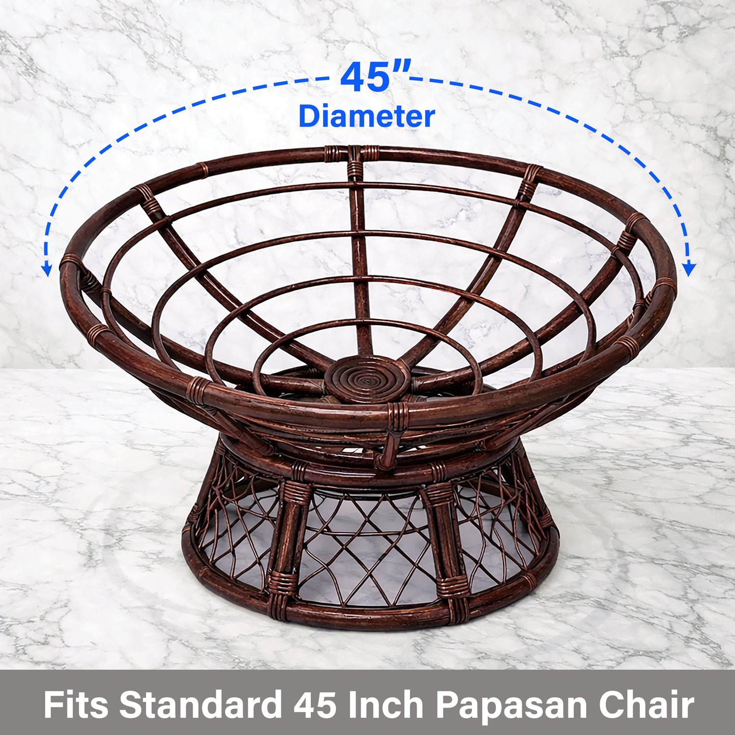 Papasan Cushion, 45” Round – 100% Cotton Duck Fabric, Plush Thick Overstuffed Cushion for Floor, Swing Chair, Patio, Den, Dorm