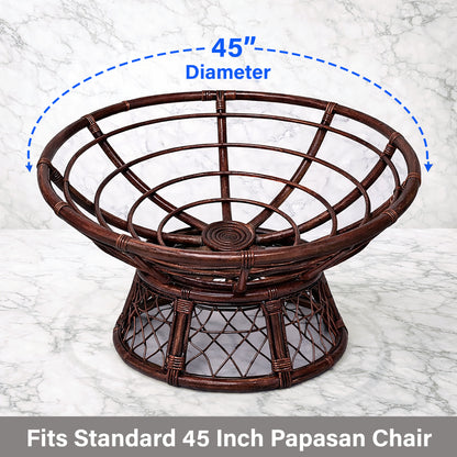 Papasan Cushion, 45” Round – 100% Cotton Duck Fabric, Plush Thick Overstuffed Cushion for Floor, Swing Chair, Patio, Den, Dorm