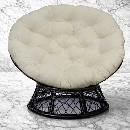 Papasan Cushion, 45” Round – 100% Cotton Duck Fabric, Plush Thick Overstuffed Cushion for Floor, Swing Chair, Patio, Den, Dorm