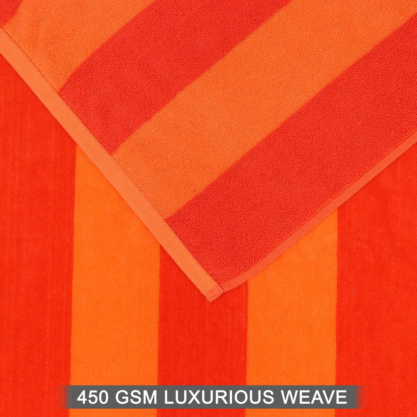 Large Beach Towel – 32 x 63 inches - 100% Cotton Velour - 450 GSM - Plush, Soft, Quick-Dry, Absorbent, Multi Color Pool & Travel Towel – Lightweight Vacation Essential