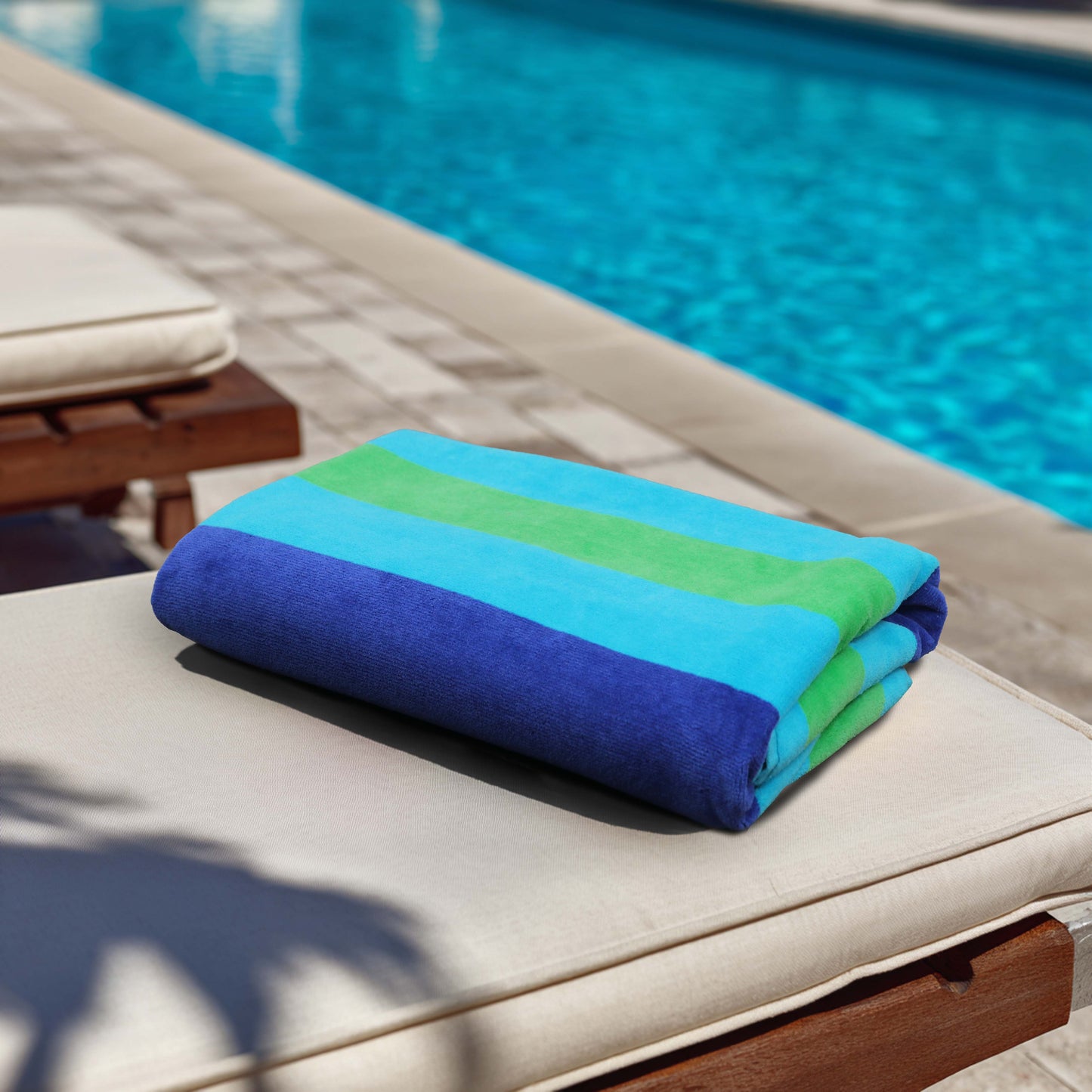Large Beach Towel – 32 x 63 inches - 100% Cotton Velour - 450 GSM - Plush, Soft, Quick-Dry, Absorbent, Multi Color Pool & Travel Towel – Lightweight Vacation Essential