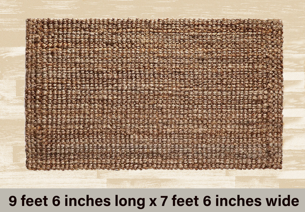 Eco-Friendly Handspun Jute – Natural Fiber, Handwoven Reversible Design Area Accent Indoor Rug – Natural Tan