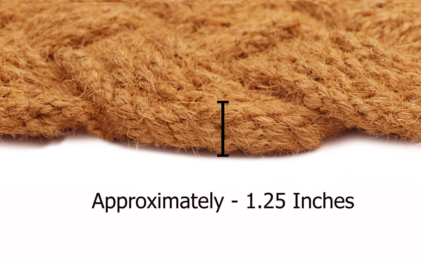 Handwoven Braided Jute Rug with Scalloped Edges – Natural Coir Fiber Decorative Door Mat 18" x 30"- Natural Tan