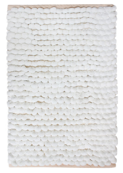Plush Pebble Bath Rug Set (2-Piece) – Soft, Absorbent, Non-Slip Bathroom Mats, Quick-Dry, Machine Washable - 17” x 24” - White